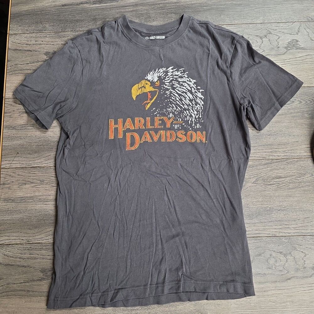 Harley Davidson Eagle Tshirt Motorcycle Men’s Medium Gray